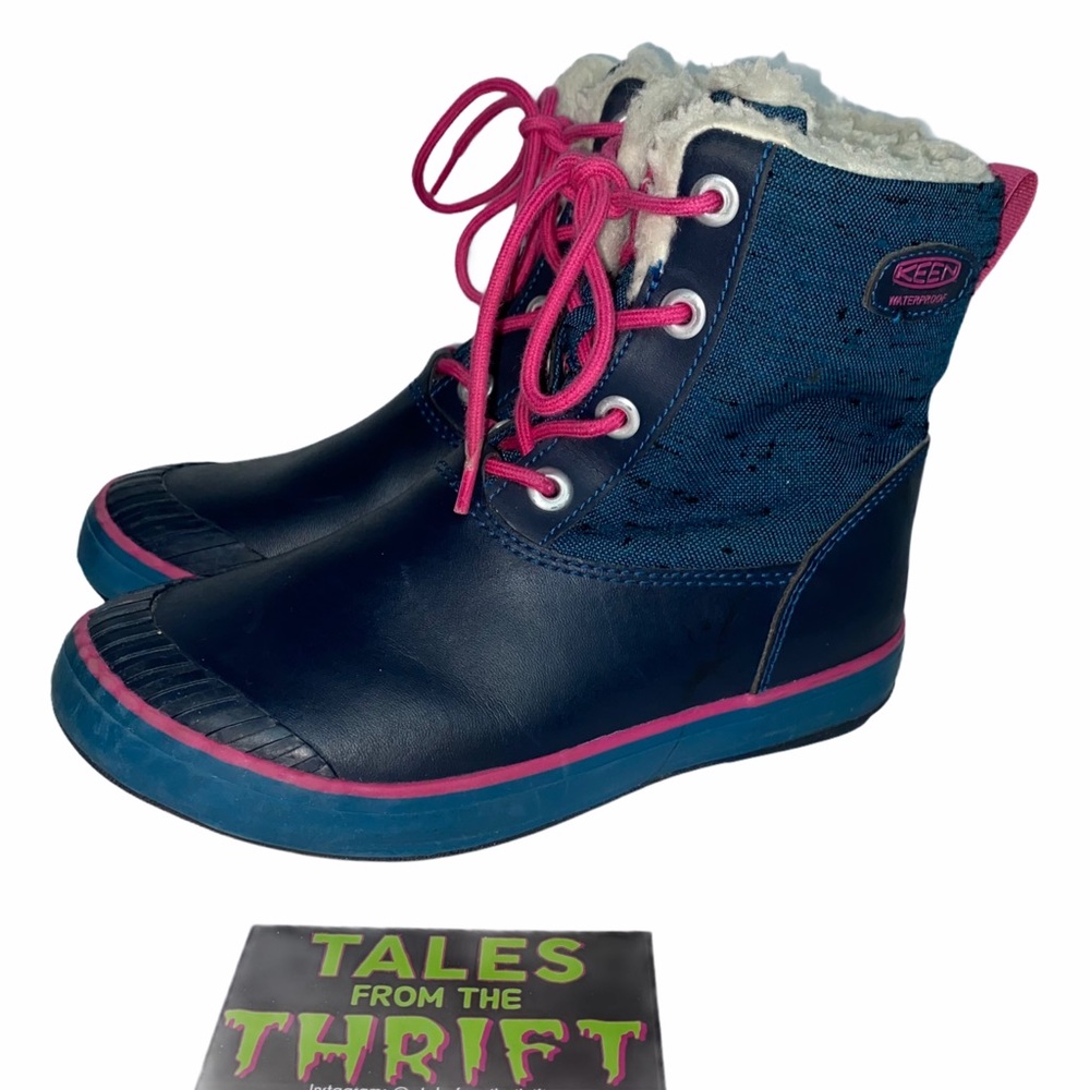 Keen Elsa Blue and Pink Faux Shearling Boots